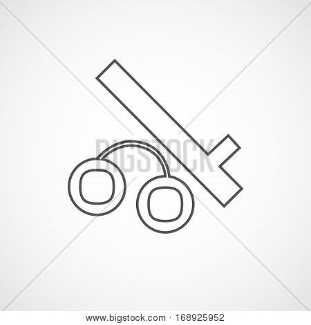 Vector flat stylize police baton and handcuffs icon. Isolated line icon for logo web site design button app UI.