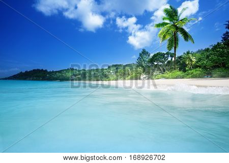 beach on Mahe island, Seychelles