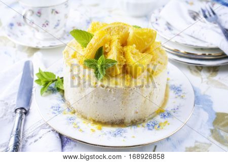 Lemon Cheesecake on Plate