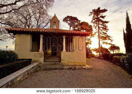 Stone Chappel And Church In Lovran