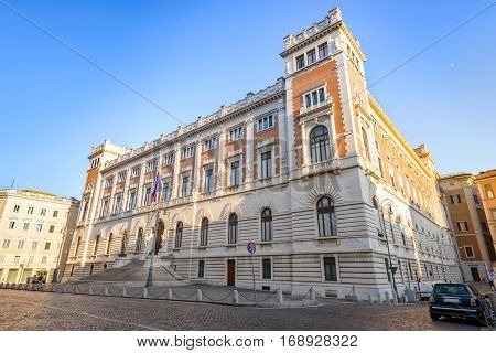 The Montecitorio building where it meets the Italian Parliament