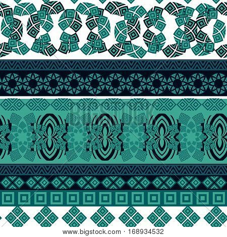 Tribal seamless pattern. Abstract background with ethnic ornament. Seamless background with different geometric shapes. Vector illustration