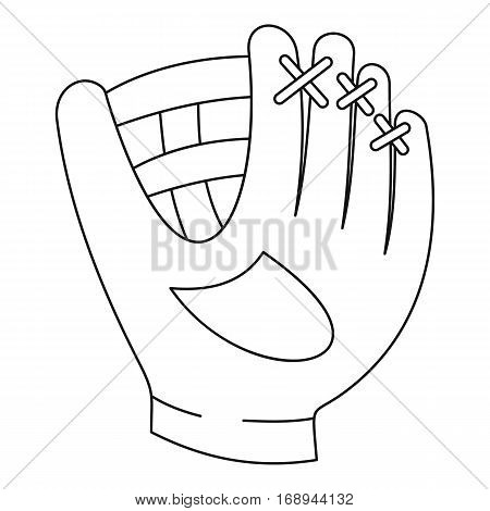 Baseball glove icon. Outline illustration of baseball glove vector icon for web