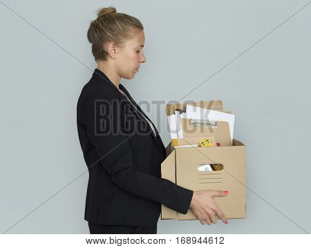 Caucasian Business Woman Retrenchment