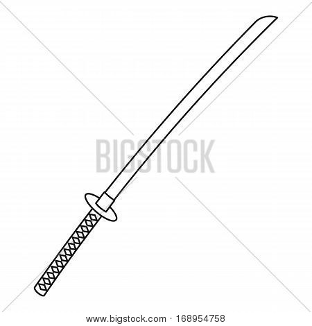 Lapanese katana icon. Outline illustration of japanese katana vector icon for web