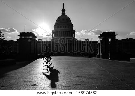 Silhouette of US Capitol Building - Washington DC USA