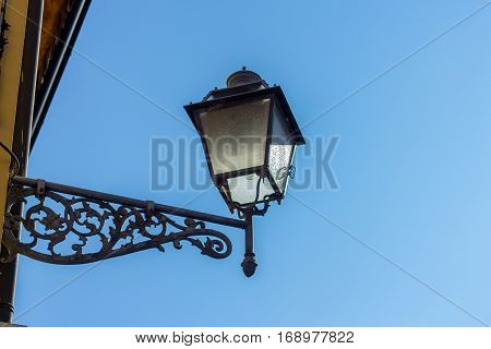 Electric streetlight antique-style lighting in the town.