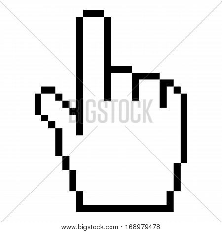 Use it in all your designs. Quick and easy recolorable shape. Graphical user interface element pointer in the shape of hand. Vector illustration a graphic element for web internet design.