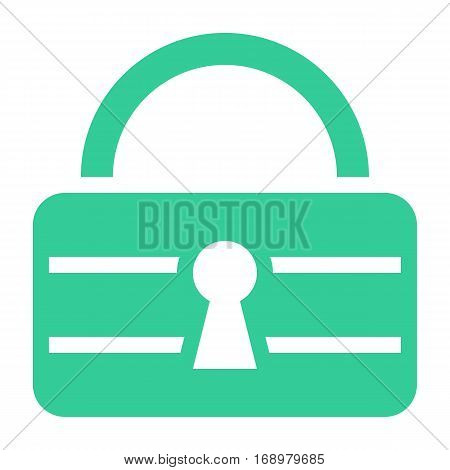 Use it in all your designs. Flat padlock safe icon lock sign password button. Quick and easy recolorable shape isolated from background. Vector illustration a graphic element for web internet design.