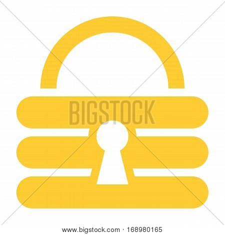 Flat padlock icon lock sign password button. Quick and easy recolorable shape isolated from background. Vector illustration a graphic element for web internet design.
