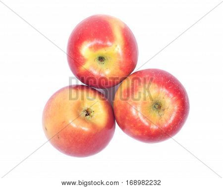 Ripe organic kanzi apple isolated on white background