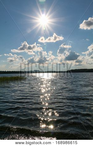 Clouds over the lake. Siberian landscape. Tagasuk lake, Russia