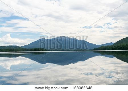 Beautiful siberian view. Mount on the Tagasuk lake, Russia