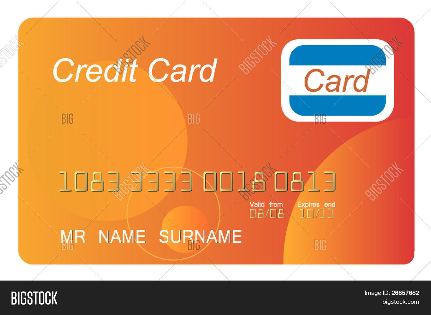 Orange Credit Card, Vector & Photo (Free Trial) Bigstock