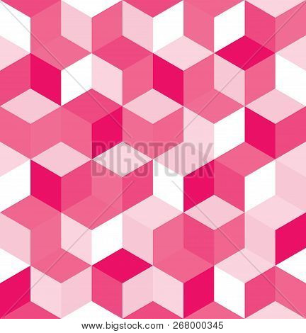 Seamless Pattern Of Colored Cubes. Endless Multicolored Cubic Background. Cubical Background. Abstra