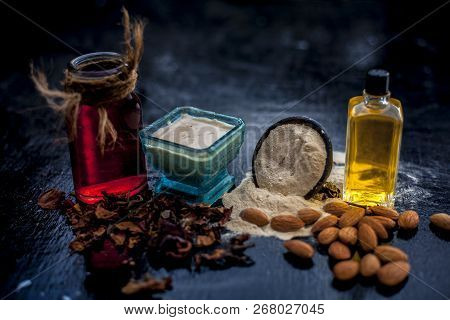 Close Up Of Herbal Face Pack For Removing Black And White Heads On Wooden Surface I.e. Multani Mitti