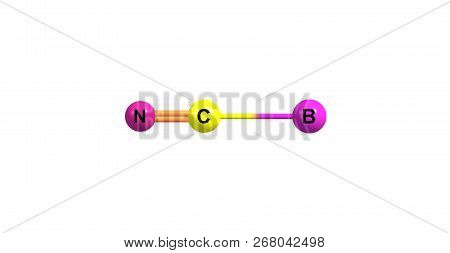 Cyanogen Bromide Molecular Structure Isolated On White