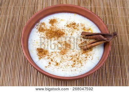 Traditional Delicious Turkish Desserts; Rice Pudding With Milk (sutlac)