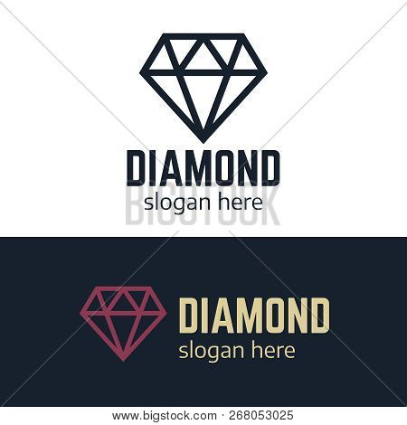 Diamond Logost. Abstract Luxury Vector Labels With Sparkle Brilliant. Luxury Label And Diamond, Bril