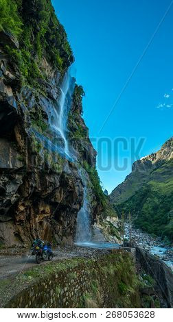 Waterfall In Darma Valley In Himalayas - Uttarakhand, India