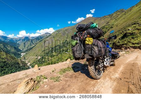 Motorcycle Rider In Darma Valley - Dugtu Valley In Uttarakhand