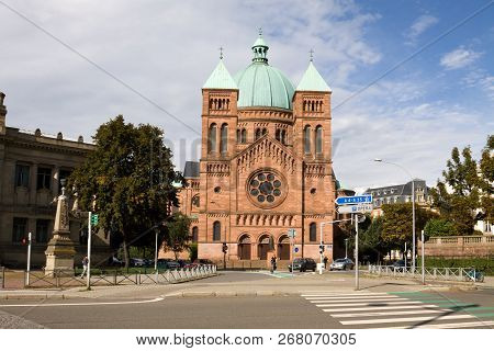 Strasbourg, France - September 09, 2010: Saint-pierre-le-jeune Catholic Church In Strasbourg. Strasb