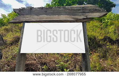 Blank Advertisement Billboard Sign Urban Public White Isolated Clipping Path Template Ad Banner Mock