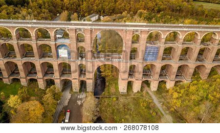 Aerial View On The Goeltzschtalbruecke In Netzschkau Vogtland Germany Attractions Landmark
