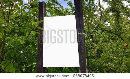 Blank Advertisement Billboard Sign Urban Public White Isolated Clipping Path Template Ad Banner Mock