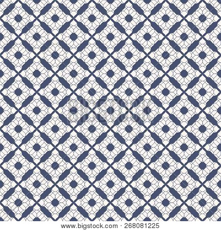 Vector Floral Seamless Pattern. Abstract Decorative Texture With Small Flower Silhouettes, Curved Sh