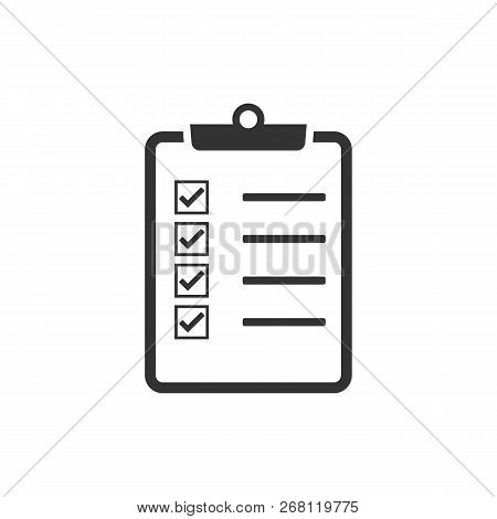 Checking, Checklist, Document, List, Verification Icon. Vector Illustration, Flat Design.