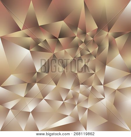 Vector Abstract Irregular Polygonal Square Background - Triangle Low Poly Pattern - Rose Gold Pink B