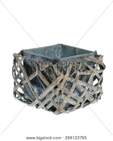 Wooden Design Box Isolated On White Background
