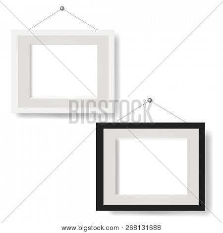 White Picture Frame Set Isolated White Background