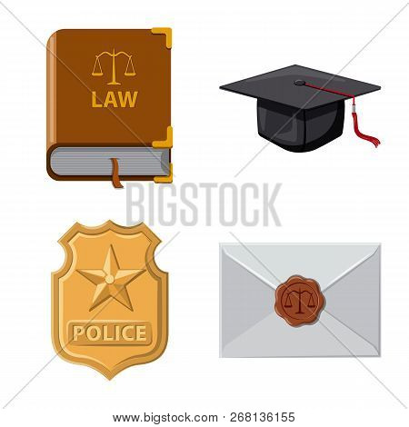 Vector Illustration Of Law And Lawyer Icon. Set Of Law And Justice Stock Vector Illustration.