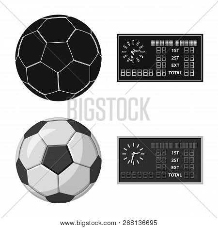 Vector Illustration Of Soccer And Gear Icon. Collection Of Soccer And Tournament Vector Icon For Sto