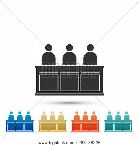 Jurors Icon Isolated On White Background. Set Elements In Colored Icons. Flat Design. Vector Illustr