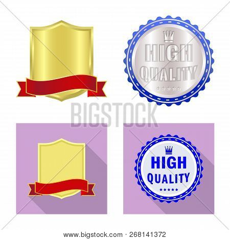 Vector Illustration Of Emblem And Badge Sign. Set Of Emblem And Sticker Stock Vector Illustration.