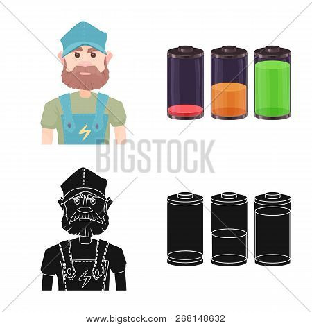 Vector Illustration Of Electricity And Electric Logo. Collection Of Electricity And Energy Stock Sym