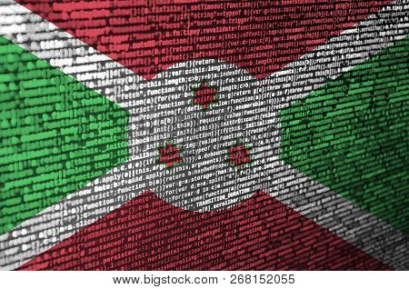 Burundi Flag  Is Depicted On The Screen With The Program Code. The Concept Of Modern Technology And 