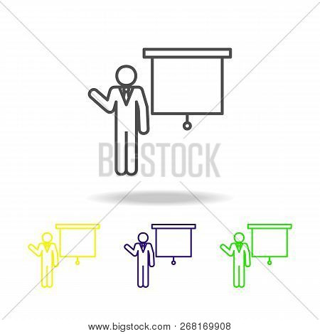 Teacher Multicolored Icons. Education Symbol Sign Pictogram Can Be Used For Web, Logo, Mobile App, U