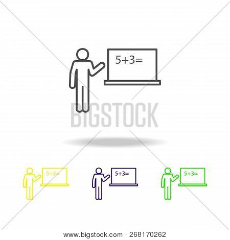 Algebra Teacher Multicolored Icons. Education Symbol Sign Pictogram Can Be Used For Web, Logo, Mobil
