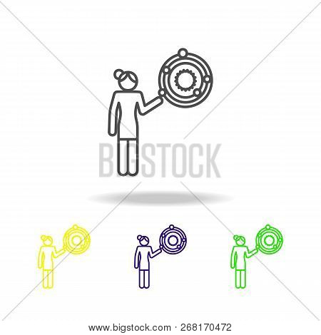 Astronomy Teacher Multicolored Icons. Education Symbol Sign Pictogram Can Be Used For Web, Logo, Mob