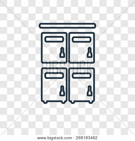 Lockers Concept Vector Linear Icon Isolated On Transparent Background, Lockers Concept Transparency