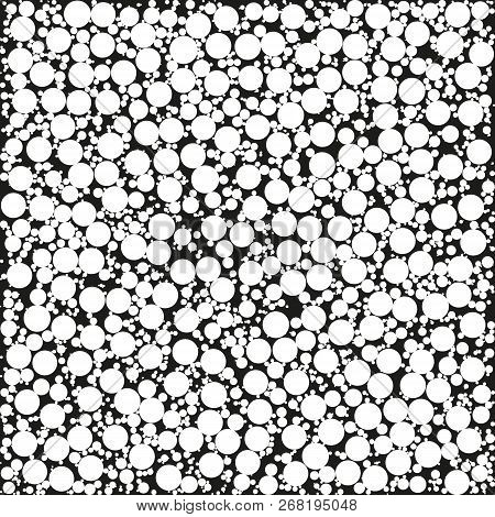 Seamless Geometric Pattern With Circles. Simple Background With Black And White Shapes