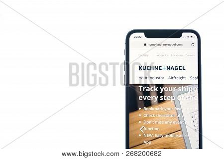 Solothurn, Switzerland - November 11, 2018: Kuehne Nagel Logo Displayed On A Modern Smartphone