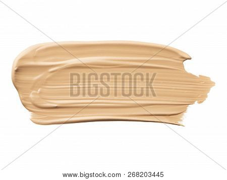 Close Up Foundation Color Sample On White Background