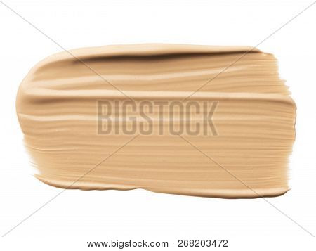 Close Up Foundation Color Sample On White Background