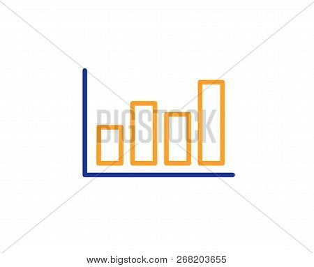 Histogram Column Chart Line Icon. Financial Graph Sign. Stock Exchange Symbol. Business Investment. 