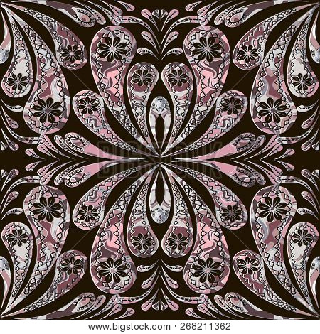 Ornamental Creative Vector Paisley Seamless Pattern. Floral Vint